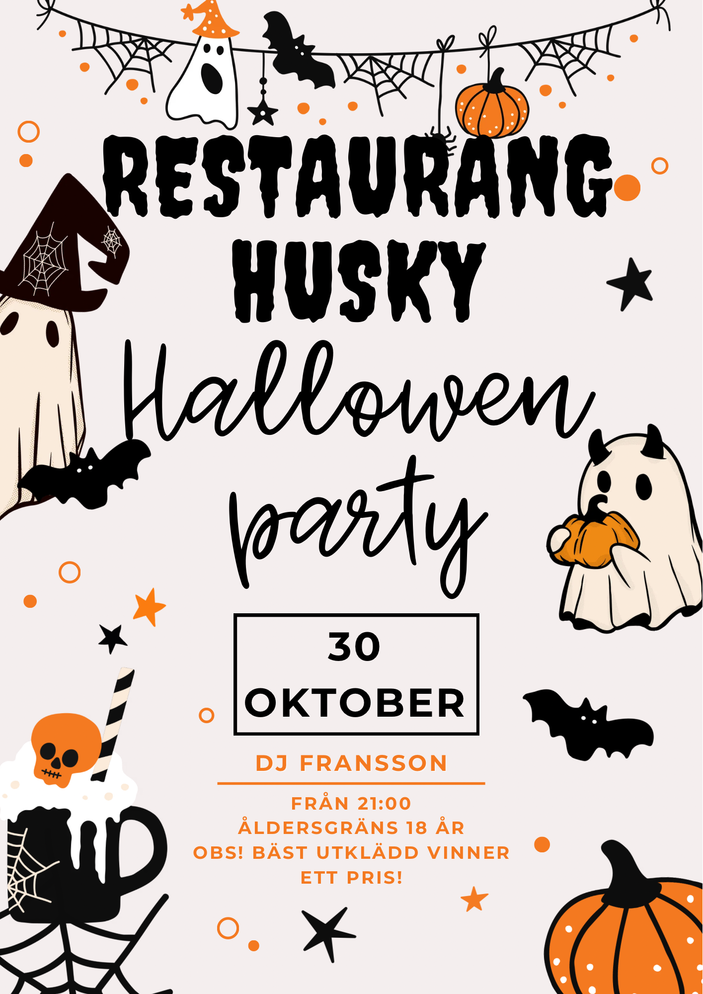 Halloweenparty på husky